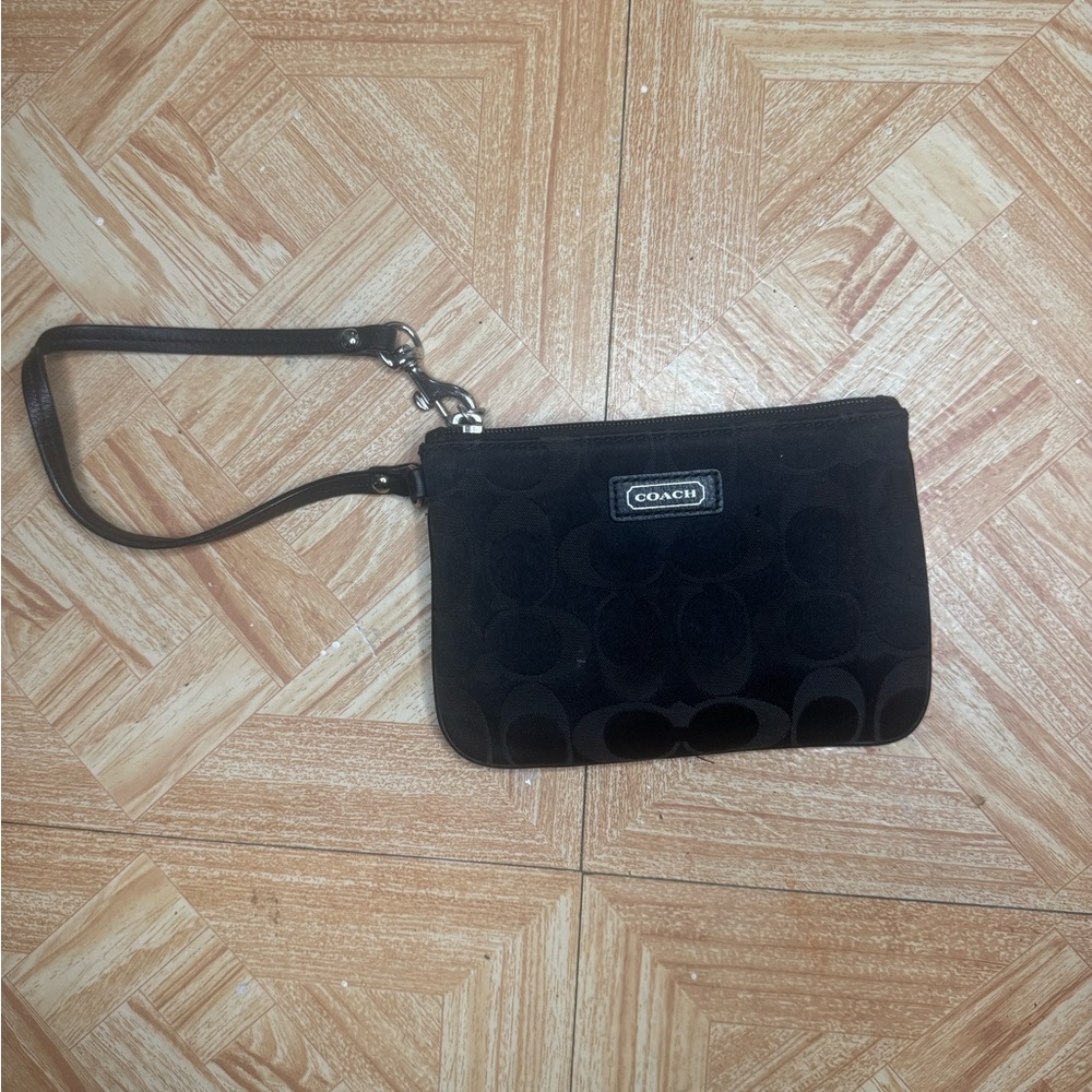 Coach Black Signature Wristlet